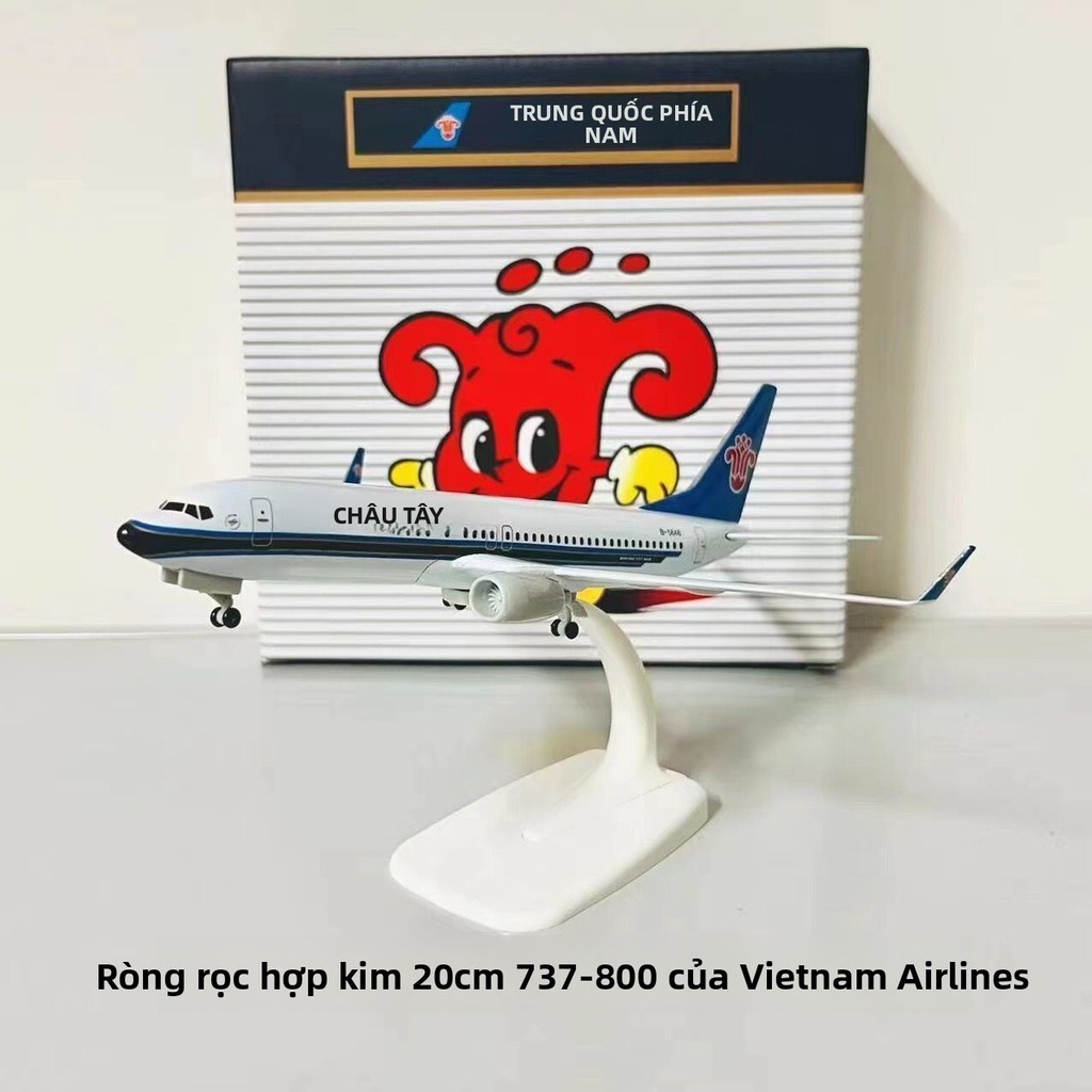 Mô hình Boeing 737 Max 8 của hãng hàng không China Southern Airlines, có lắp ráp bánh xe và đèn, mô 
