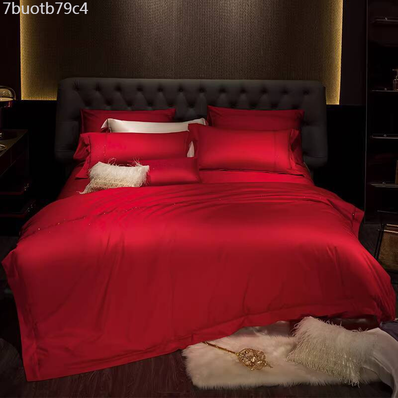 [SALE] Bộ bốn món cưới, chăn nguyên chất 10R0, ga trải cotton dài, vỏ chăn, bộ đồ giường cưới