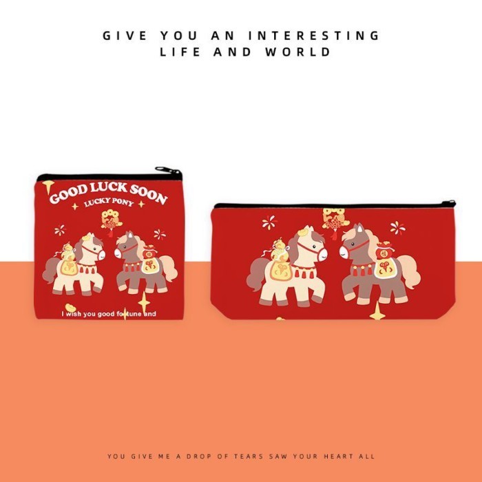 Dễ thương Pony Wallet Pen Bag Việt Nam Trend Cartoon Zipper Bag Đối với nữ sinh viên Zero Wallet
