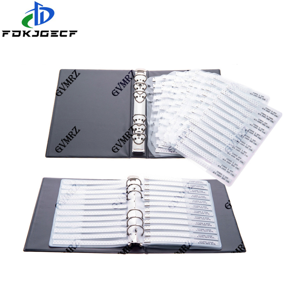 Bộ Tụ Điện SMD Tụ Điện Mẫu Sách 0201 0402 0603 0805 1206 Bộ Phân Loại DIY