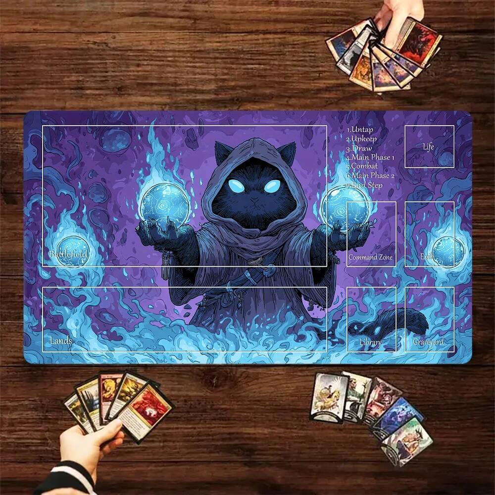 Magic Card Playmat MTG Playmat Thỏ cung thủ Raccoon Chống trượt Khâu cạnh thu thập thảm chơi game ta