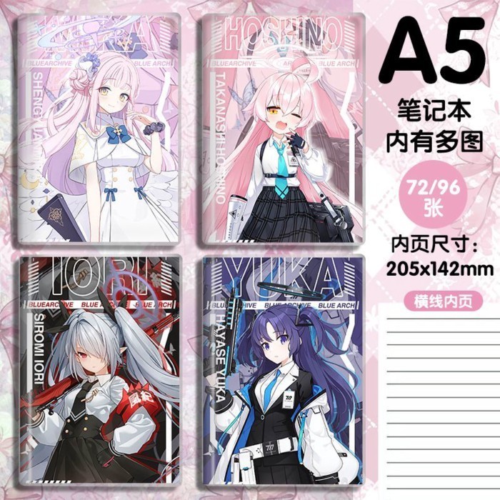 Sổ tay Lưu trữ màu xanh Hoshino Shiroko Arisu Hina Blue Archive Hoshino Shiroko Arisu Hina Blue Arch