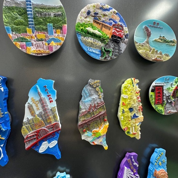 Đài Loan Dán Tủ Lạnh Lưu Niệm Du Lịch Alishan Jiufen Yeliu Đài Bắc Mặt Trăng Hồ 3d Nam Châm Nổi Ba C