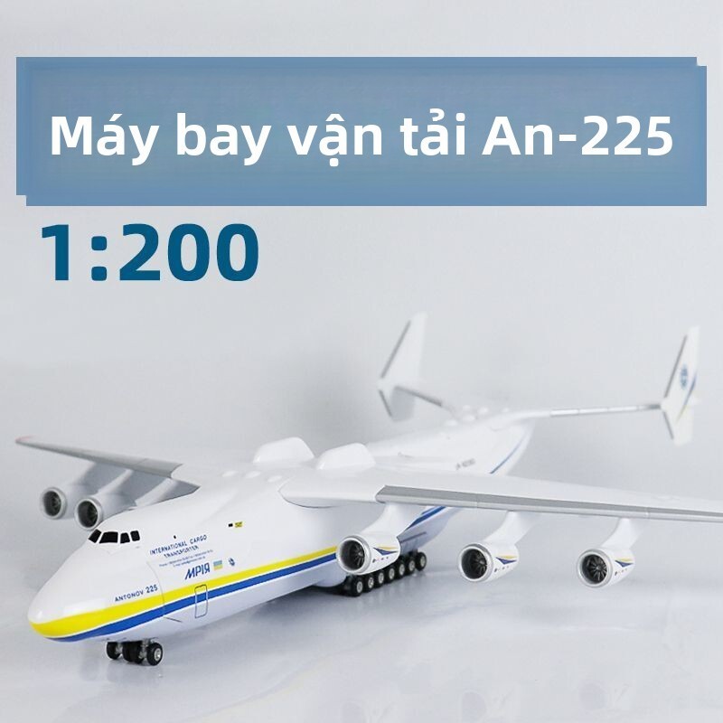 Mô hình máy bay vận tải AN-225 tỷ lệ 1:200, mô phỏng AN225 Antonov, vật trang trí sưu tầm cá voi trắ