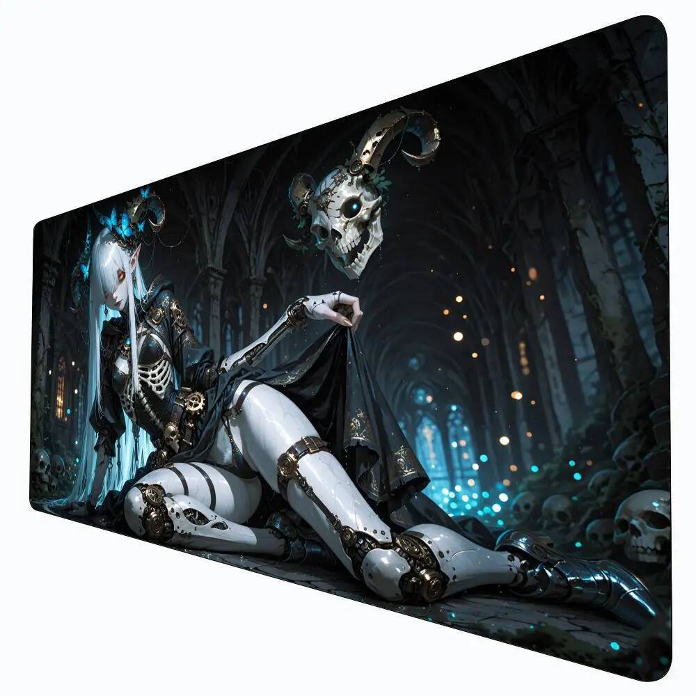 Gothic phong cảnh cơ khí cô gái MTG Playmat Magic Card Battle Mat Chống trượt Bền 35X60CM Commander 