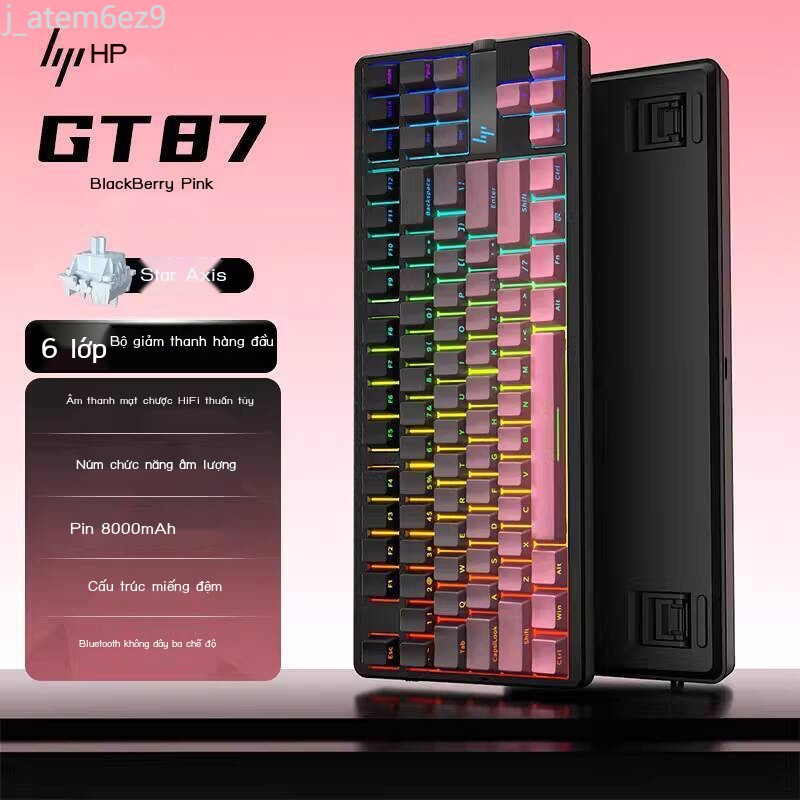 [ Siêu Tiết kiệm] Bàn phím cơ HP G87 không dây, Bluetooth, ba chế độ, có thể tùy chỉnh cho nam và n