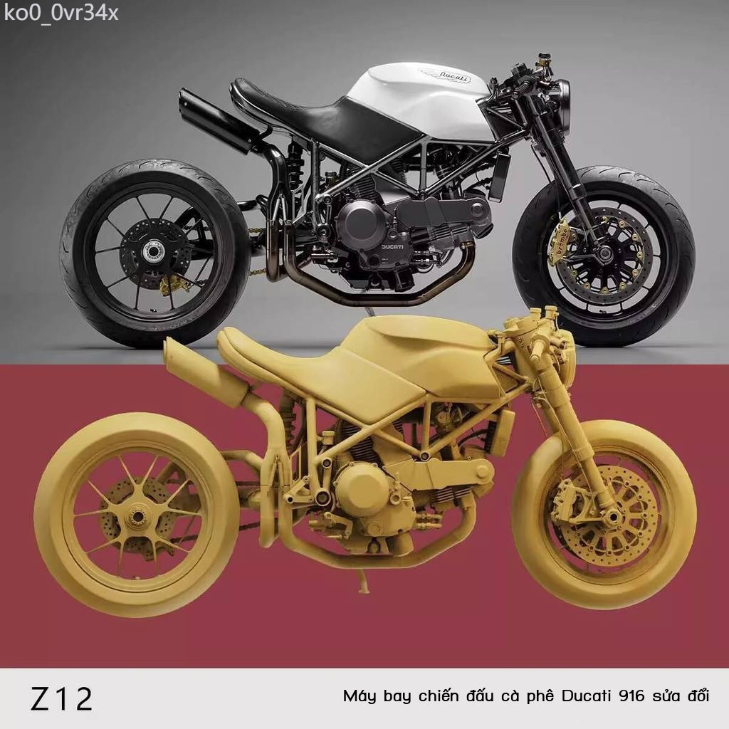 [SALE] Ducati Coffee Fighter 916 Xe Máy Độ Tỉ Lệ 1/64 1:43 Mô Hình Thu Nhỏ Màu Trắng 1