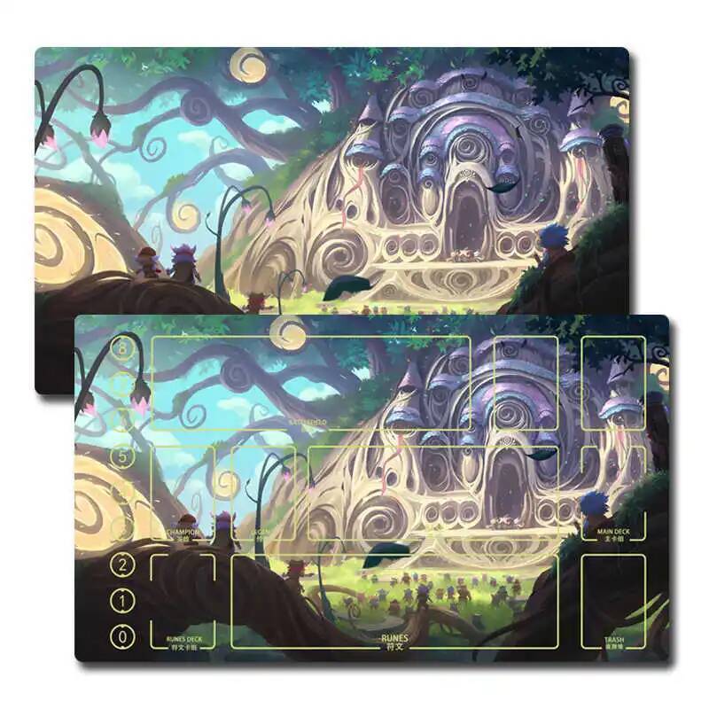 Anime Runes Battlefield 600x350mm Bandle Forest Duel Disk Trading Card DIY Địa điểm Playmat Hoạt hìn