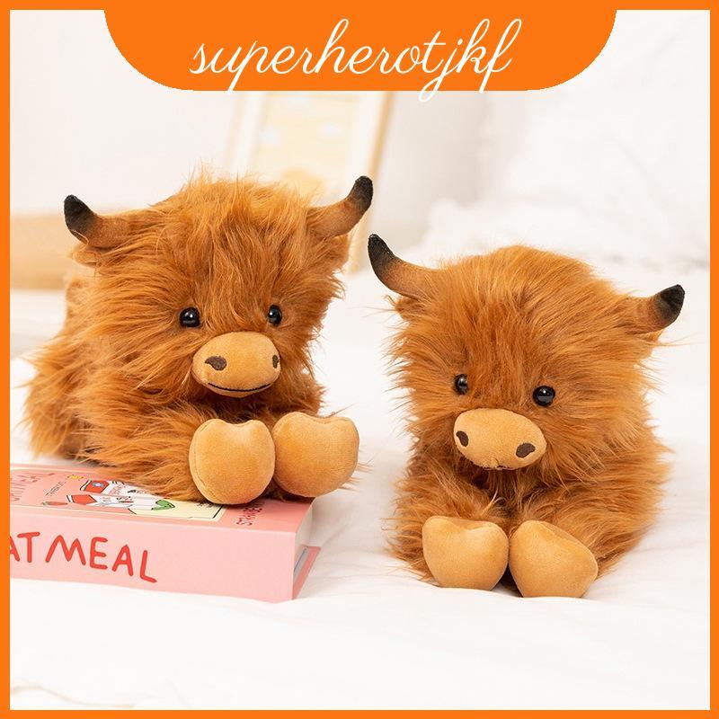 Đồ chơi sang trọng bò Cuddle Highland Cuddle có vải mềm cho phòng ngủ và ý tưởng quà tặng cho trẻ em