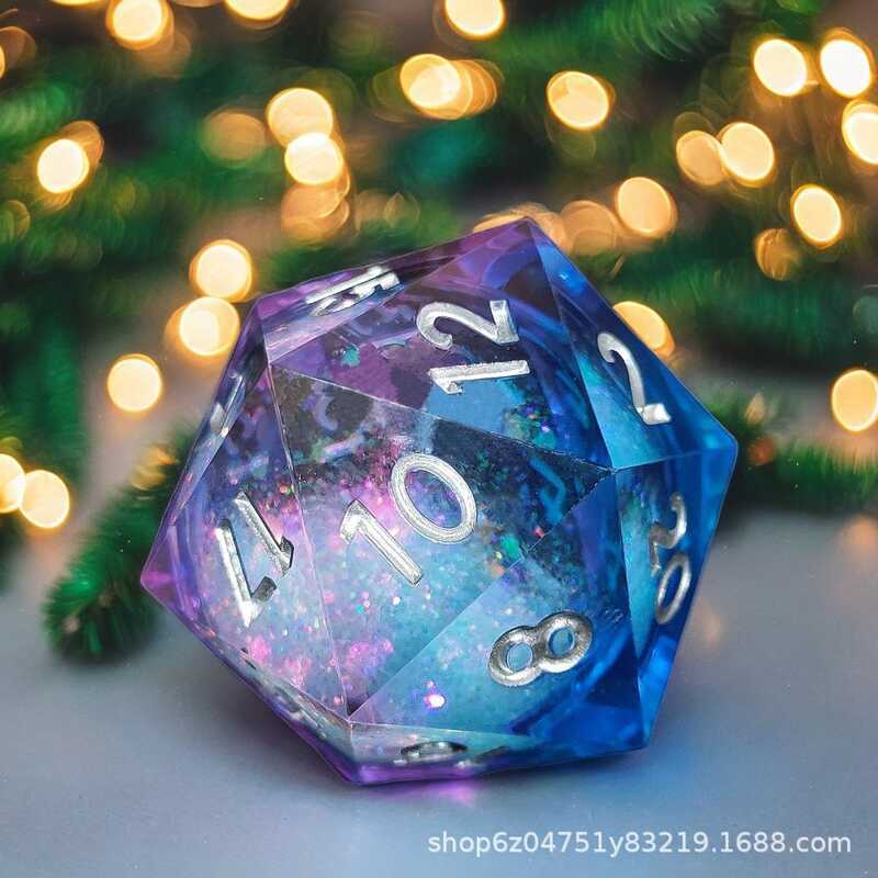 35mmD20 Dice Liquid Glitter COC Running Group Dice DND Dungeon và Dragon TRPG Nhập vai D20