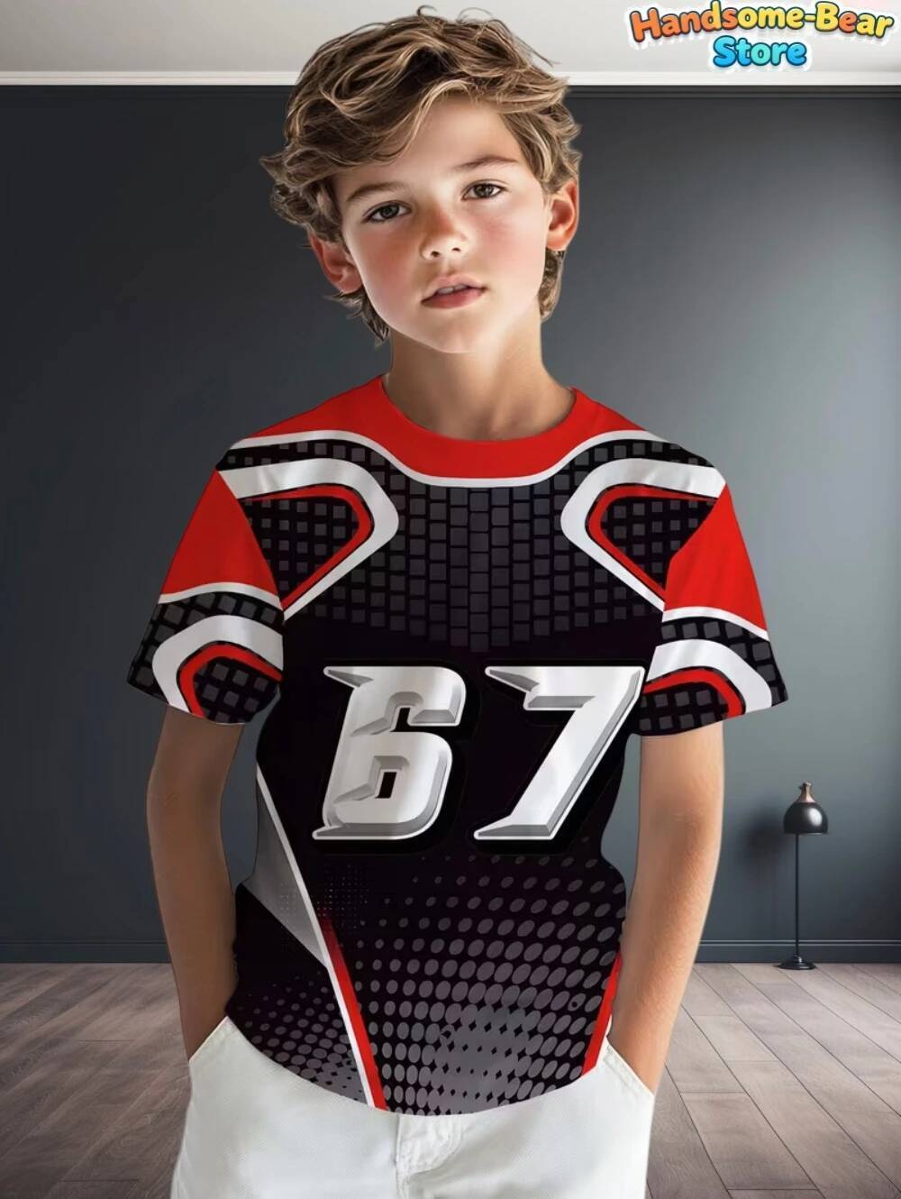 Ngộ nghĩnh Sáu Bảy Bảy Cho Trẻ Em 67 3D In Hình Mùa Hè Tay Ngắn Tee Bóng Rổ Trẻ Em Áo Sơ Mi Cha Mẹ T