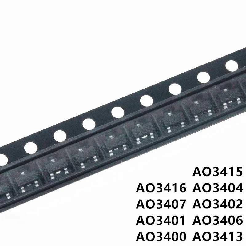 Bộ 50 wAO3416A AO3415A AO3414A AO3413A AO3409A AO3407A AO3402A AO3401A AO3400A STO-23 MOS Transistor