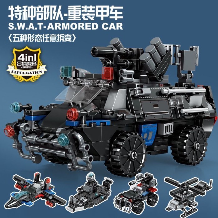 Tương thích với gạch LEGO Đồ chơi trẻ em Special Forces Car Plane