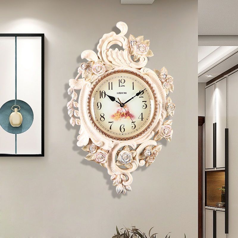 Đồng châu dùng trong gia đình, hiện đại lớn không gây tiếng ồn, cổ điển treo tường cho phòng khách, đồng hồ sáng tạo