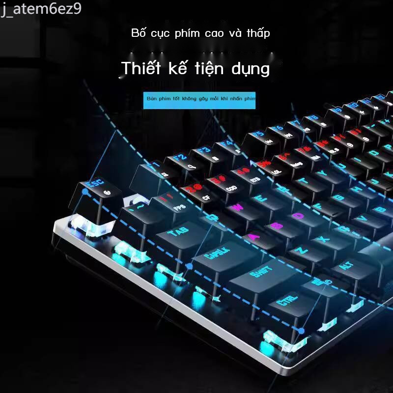 [Hàng có sẵn/Ảnh thật] Bàn cơ AOC GK410 xanh đen trục trà đầy đủ phím không vội chơi game máy tính