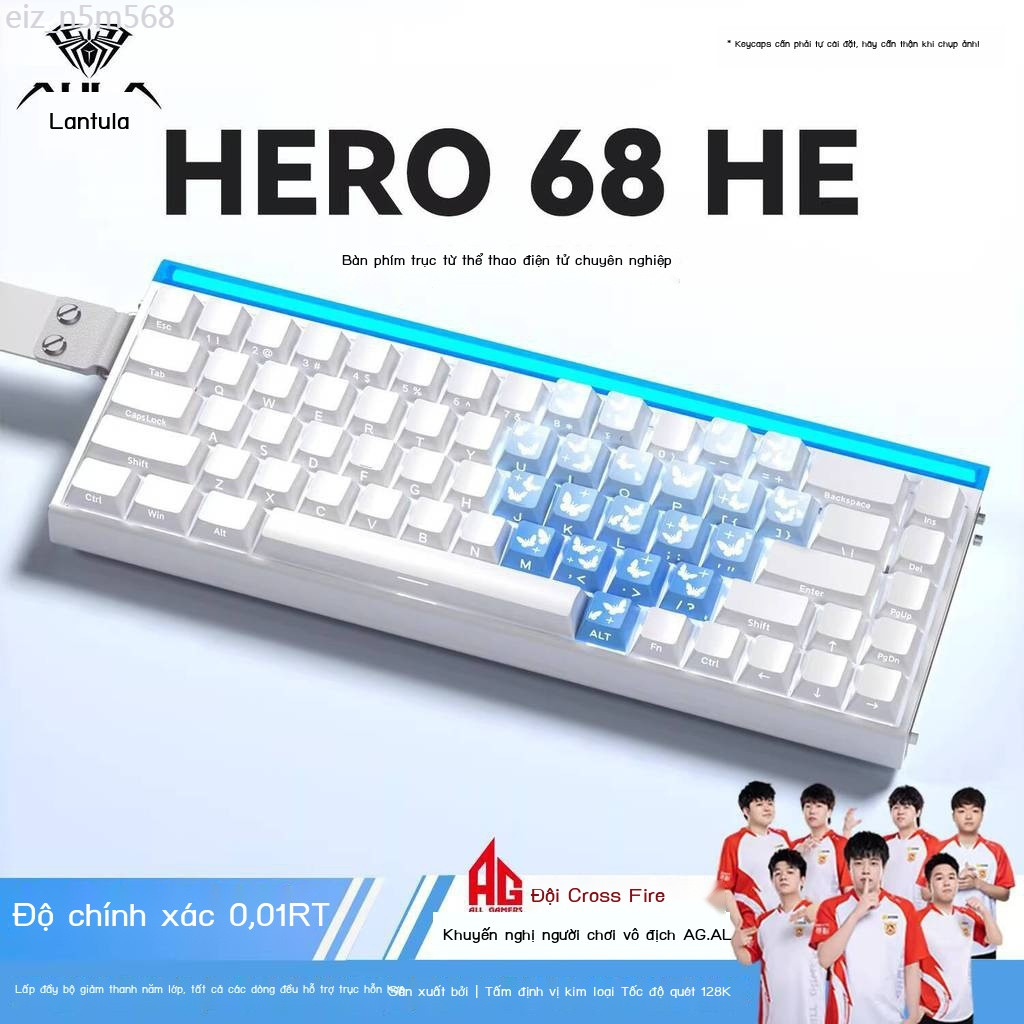 [ HOT Sale ] Bàn phím cơ chơi game Wolf Spider Hero68he có switch từ tính, bộ chuột hiệu suất cao R