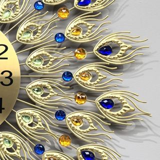 Đồng hình con công cho phòng khách, treo tường phong cách châu Âu thời trang, yên tĩnh, đồng hồ thạch anh trang trí