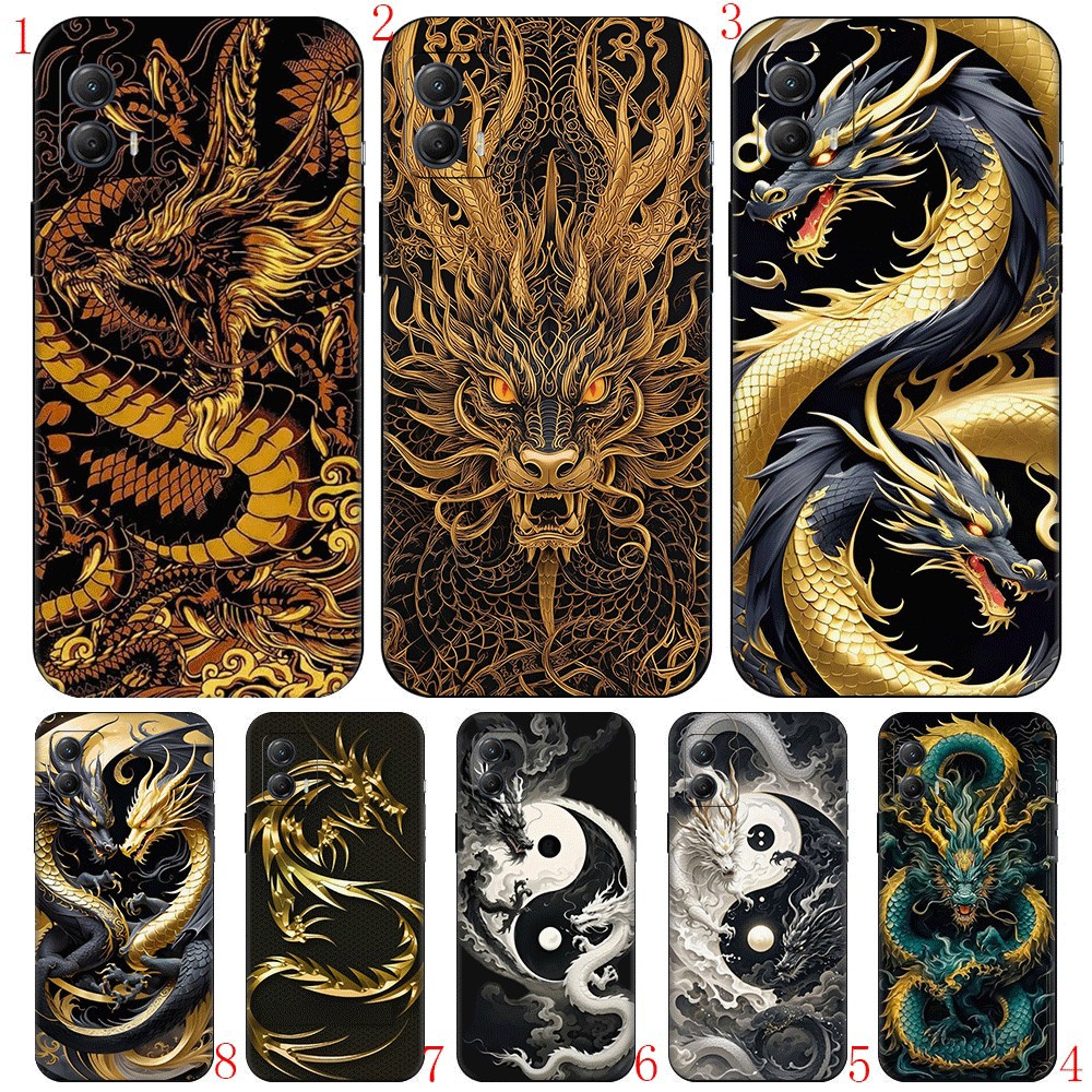 Moto E7 POWER Plus E7i power E20 E13 E22 E22i E40 TPU Vỏ Điện Thoại Mềm Bảo Vệ Rồng Vàng