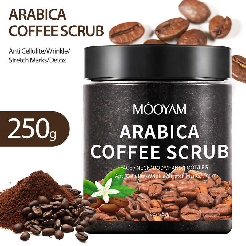 MOOYAM Coffee Scrub Face Body Gentle Cleansing Coffee Bath Salt Body Scrub