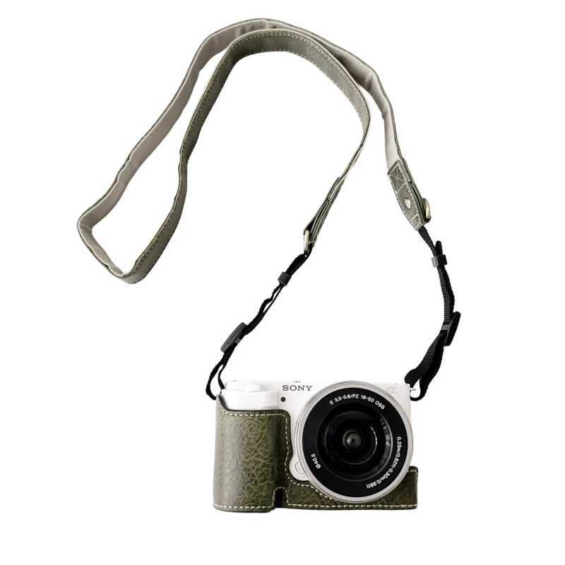 Thích hợp cho Sony ZVE10 Bảo Vệ Họa Tiết Vải Lanchee Đế ZV-E10 Túi Máy Ảnh Bao Da Nửa Vỏ Dây Buộc