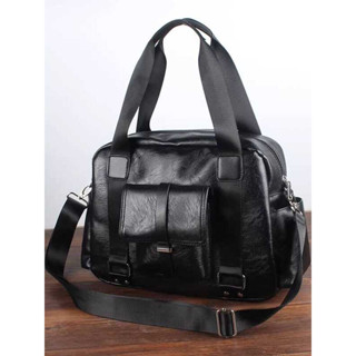 Túi xách nam thời trang Túi đi lại thông thường Túi du lịch Đeo vai Túi sách học sinh Túi da cổ điển Túi đen