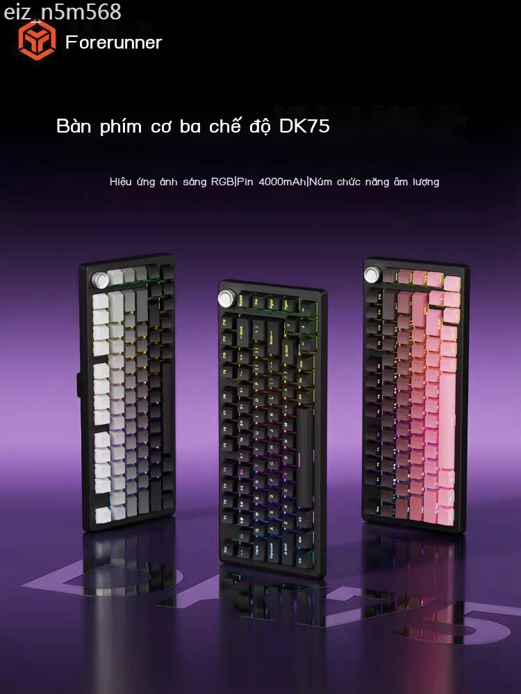HOT- [ Ảnh thật ] Bàn phím cơ Forerunner DK75 True Mechanical Keyboard có dây, dành cho chơi game t