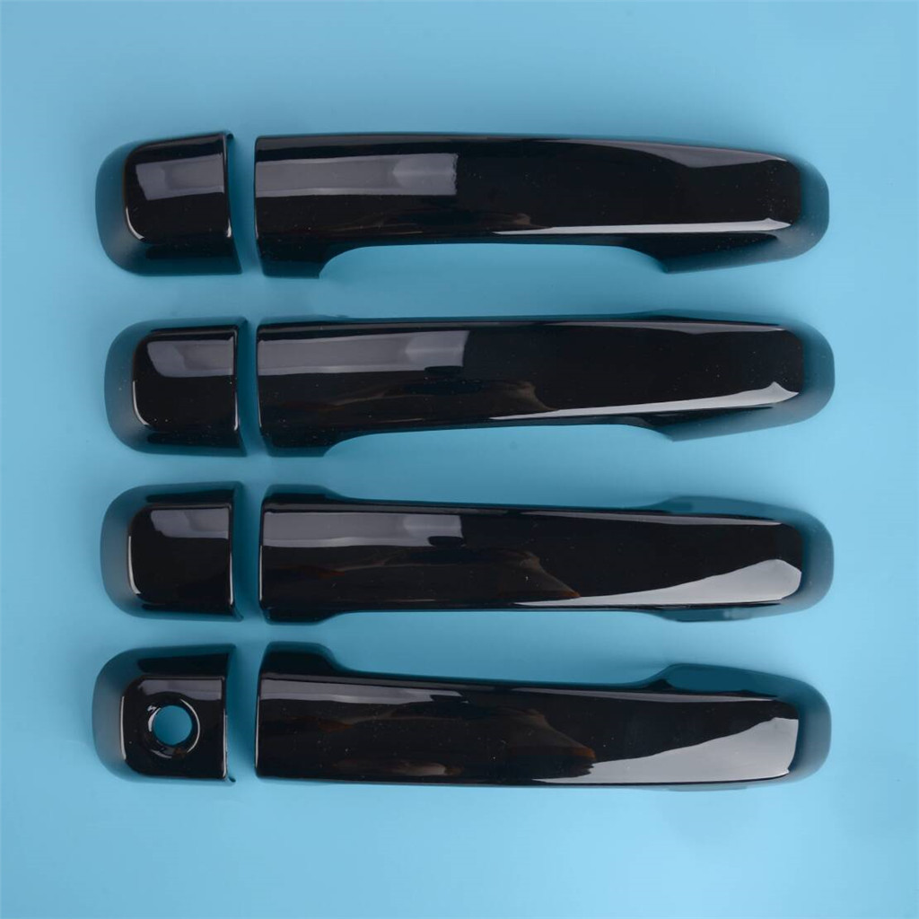 8 Chiếc Màu Đen Bóng Bên Ngoài Tay Nắm Cửa Bao Viền Phù Hợp Cho Xe Lexus GX460 2010-2022