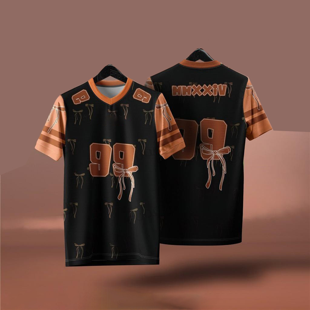 Phong Cách Hàn Quốc Coquette Ruy Băng Nơ Oversize Số 99 Coquette Áo Thun Khô Tiêu Chuẩn Thăng Hoa Je