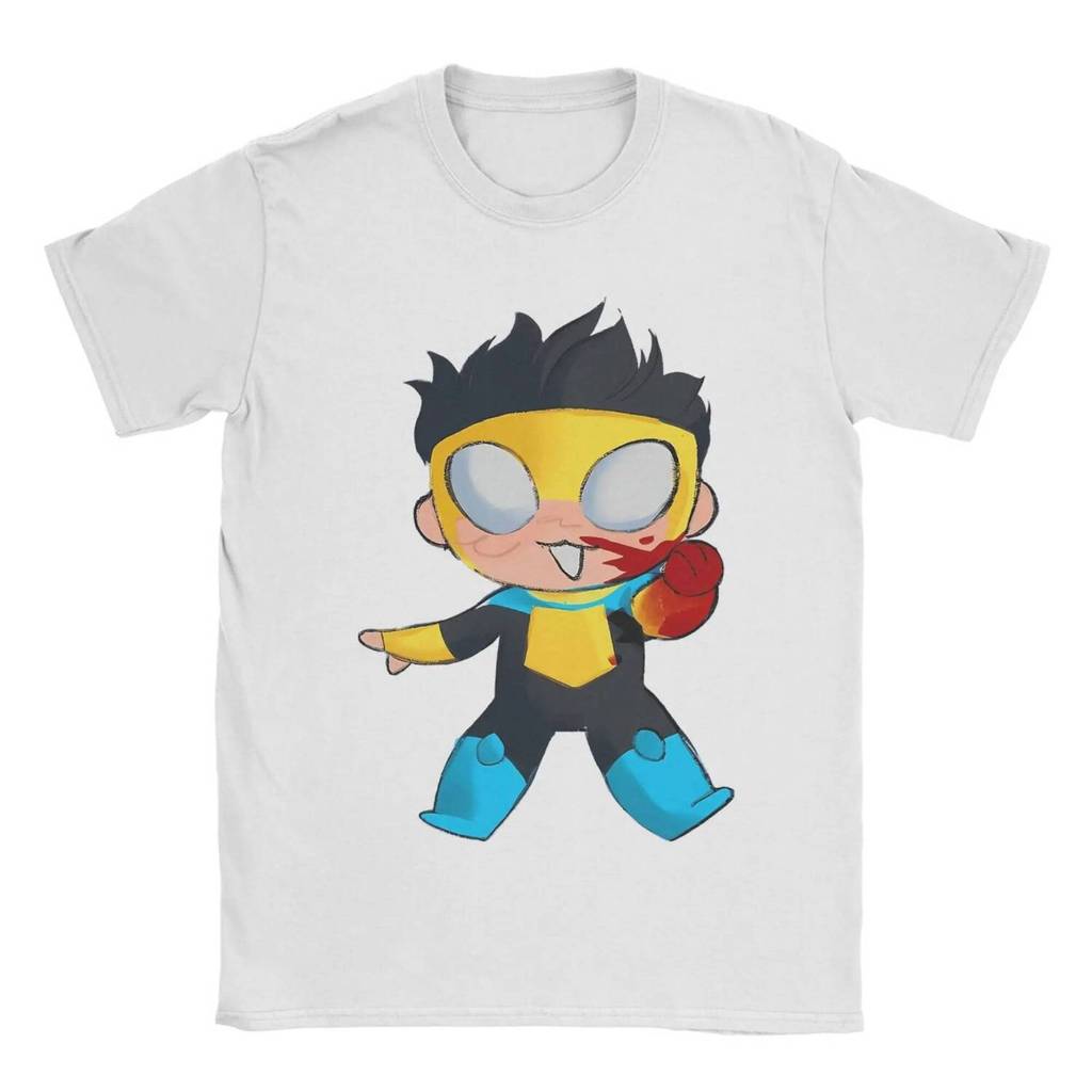 Áo thun Invincible Chibi Omniman nam, tay ngắn cổ tròn, cotton nguyên chất, đa size