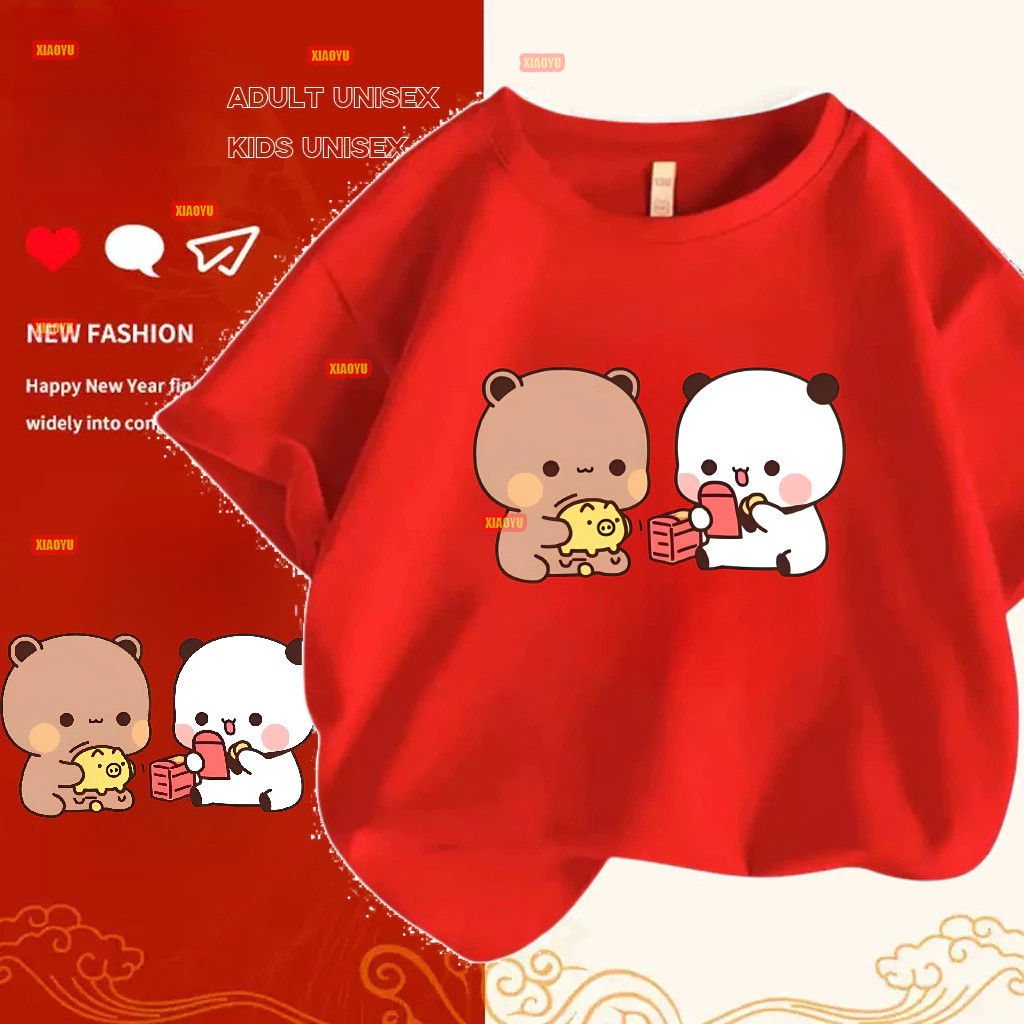 Áo thun cặp đôi Bubu Yier phong cách đáng yêu cho năm mới