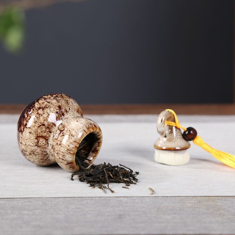 Hũ trà gốm sứ mini có lớp men nung, bình kín di động trong gia đình, dùng để đựng trà, thuốc, thuốc 