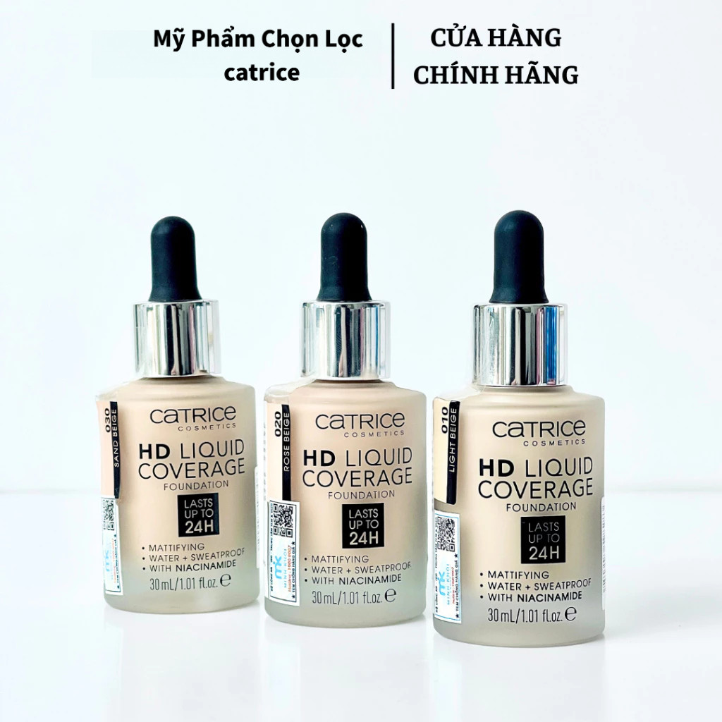 Kem Nền Che Phủ Kiềm Dầu 24H Catrice HD Liquid -Hàng Chính Hãng