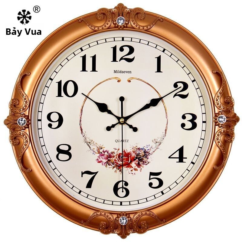 Đồng khách, thạch anh điện tử sáng tạo phong cách châu Âu thời trang cho phòng ngủ, đồng hồ treo tường gia đình hiện