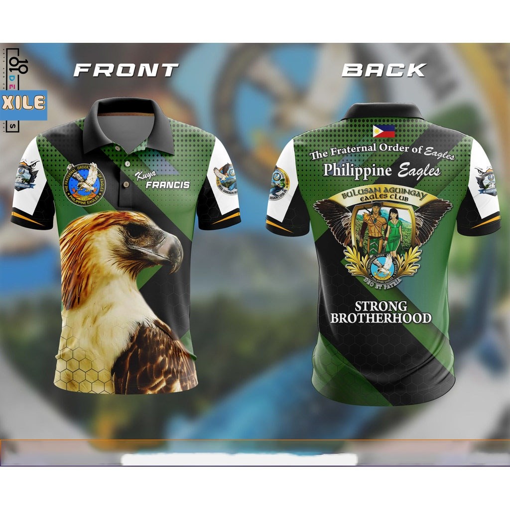 XilaiTfoe-pe Logo -the Fraternal Order of Eagles (philippine Eagles) Áo polo thăng hoa Microfiber Je