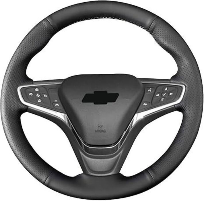 Bọc vô lăng ô tô bằng da nhân tạo PU màu đen khâu tay cho Chevy 2021 Equinox / 2018 Equinox / 2016 M