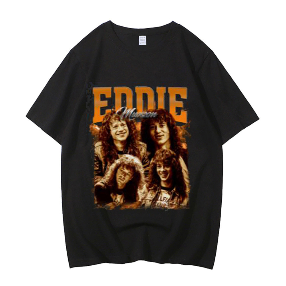 Eddie Munson Áo sơ mi Cotton Teenage, Thời Trang Dạo Phố, Phong Cách Vintage Hip Hop