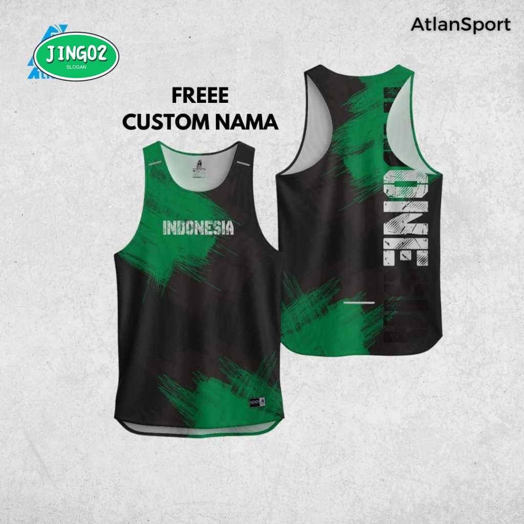 (JING02) Singlet Running Motif Splash Green