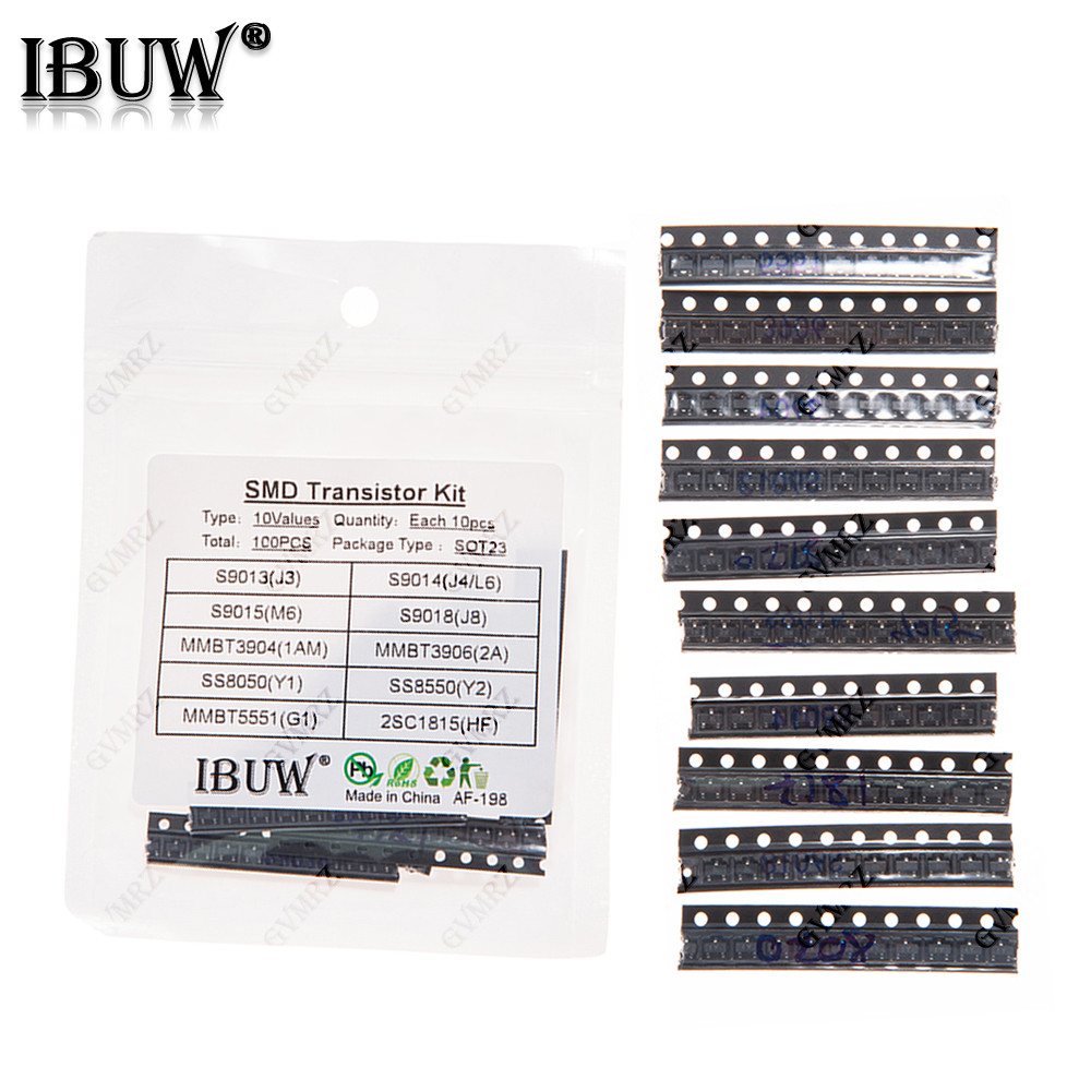 10 Loại X10 Cái = 100 Chiếc SOT-23 SMD Transistor KIT S9013 S9014 S9015 S9018 MMBT3904 MMBT3906 SS80