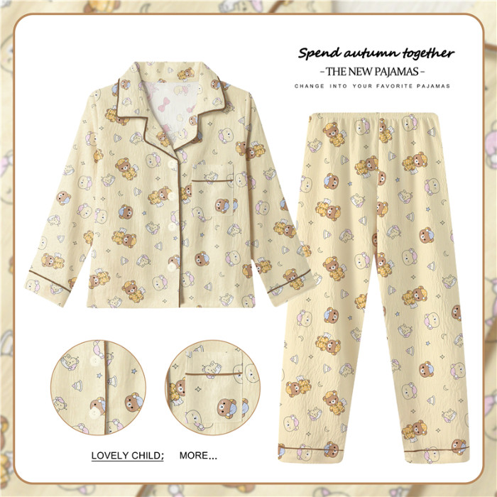 2026 New Year Collection Bulk Discount Pajamas Simple Kid Long Sleeve Sleepwear Boy's or Girls' Poly