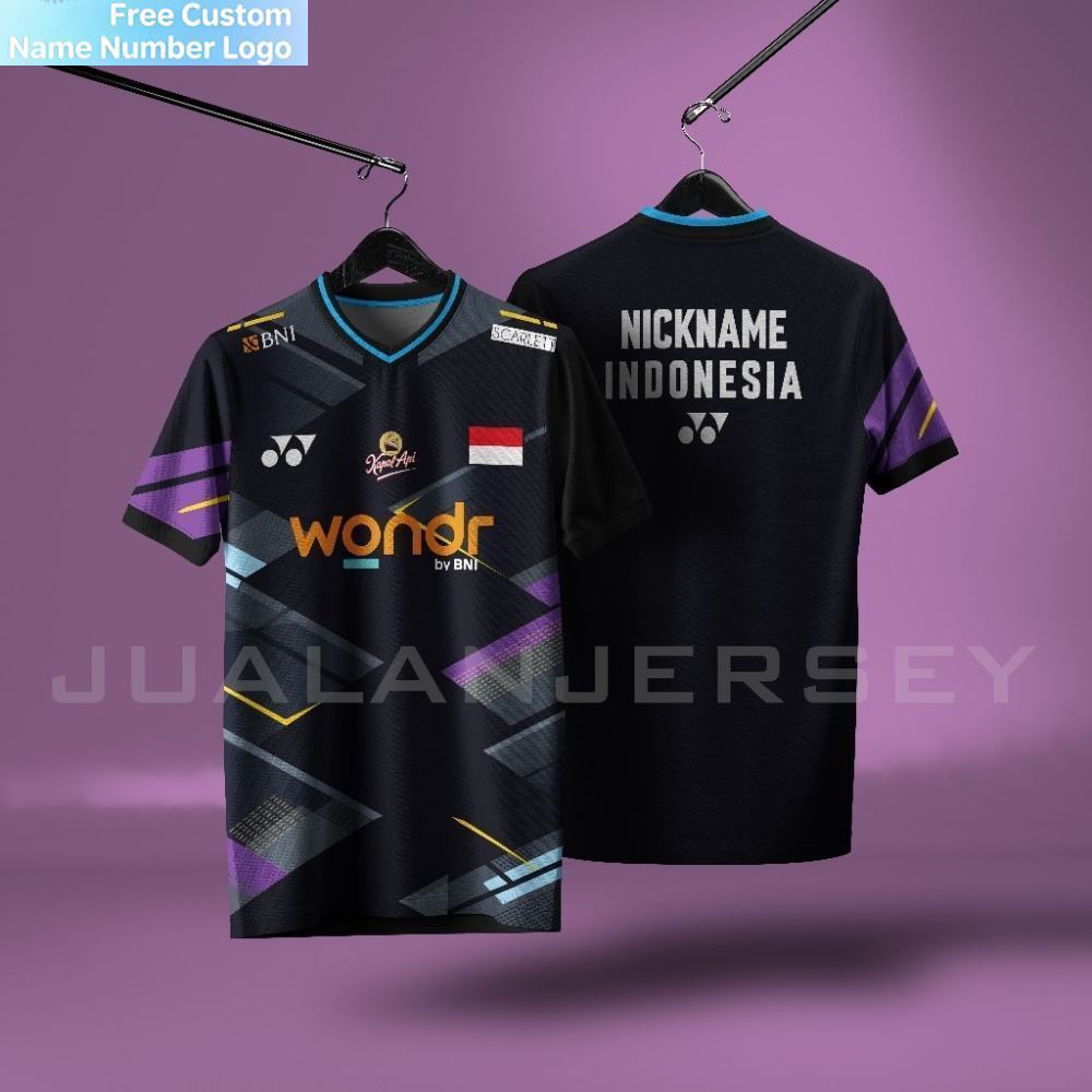 Áo badminton Indonesia 2026, in tên miễn phí