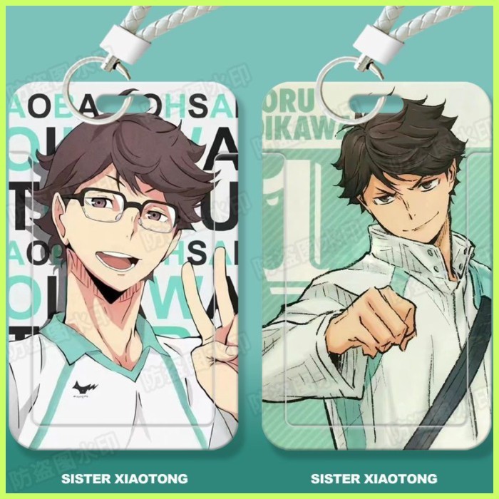 Hộp đựng thẻ Oikawa Tooru Oikawa Tooru Bóng chuyền Cậu bé Kazukawa Sinh viên Hộp đựng thẻ trượt Thẻ 
