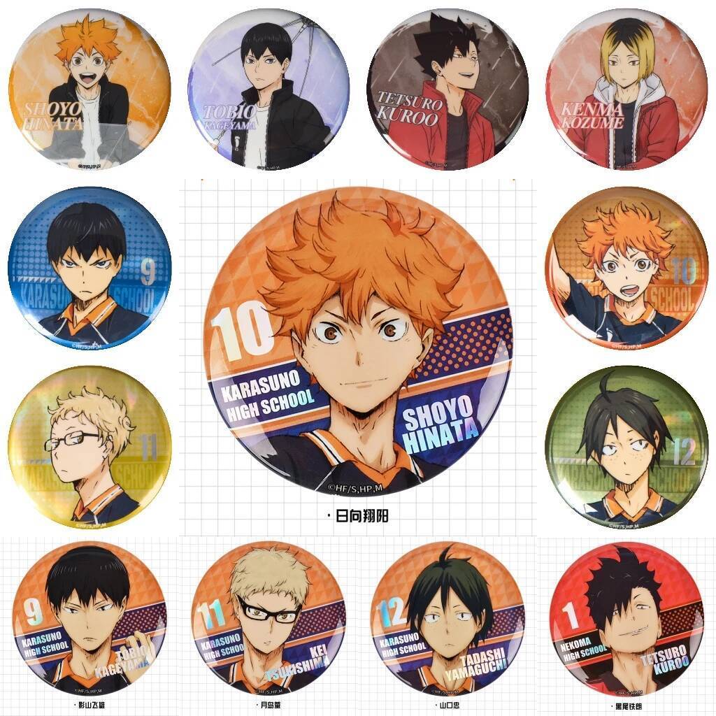 Huy hiệu kim loại cosplayAnime Haikyuu - Nhân vật Oikawa, Iwaizumi và Bokuto