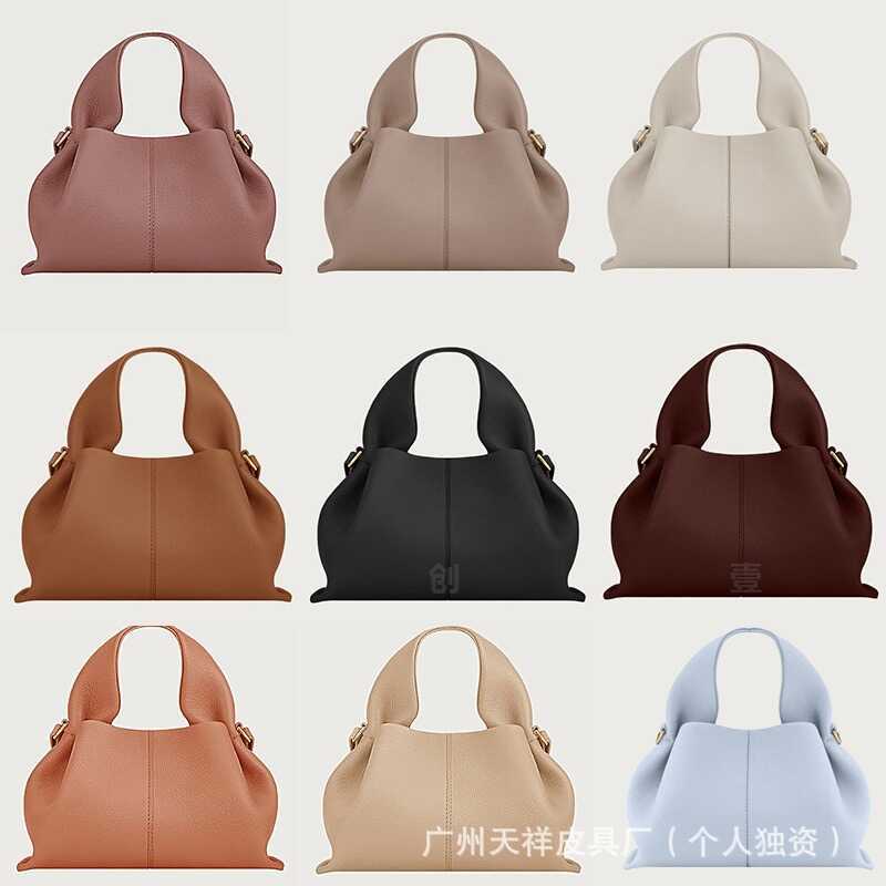 Polene Pháp Niche Túi 2025 Phong Cách Mới Da Thật Chính Hãng Đeo Ngang Cloud Một Vai Thiết Kế Bánh B