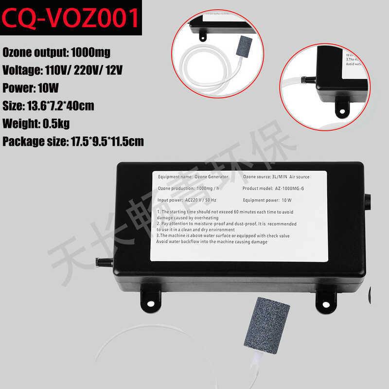 10mg / h Máy Rau Quả Ozone Khử Trùng Nước Điều Trị Không Khí Khử Trùng Nước Ô Tô Ozone Tùy Chọn