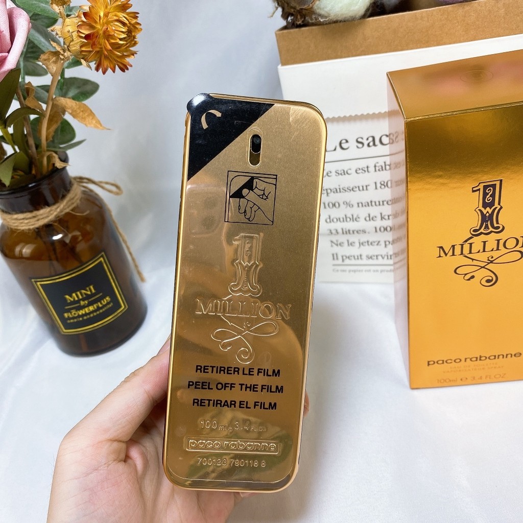 Thời Trang 33paco Rabannel Paco Million Men 's Golden Brick Perfume 100ml Top Tone Bưởi Bạc Hà Cam P