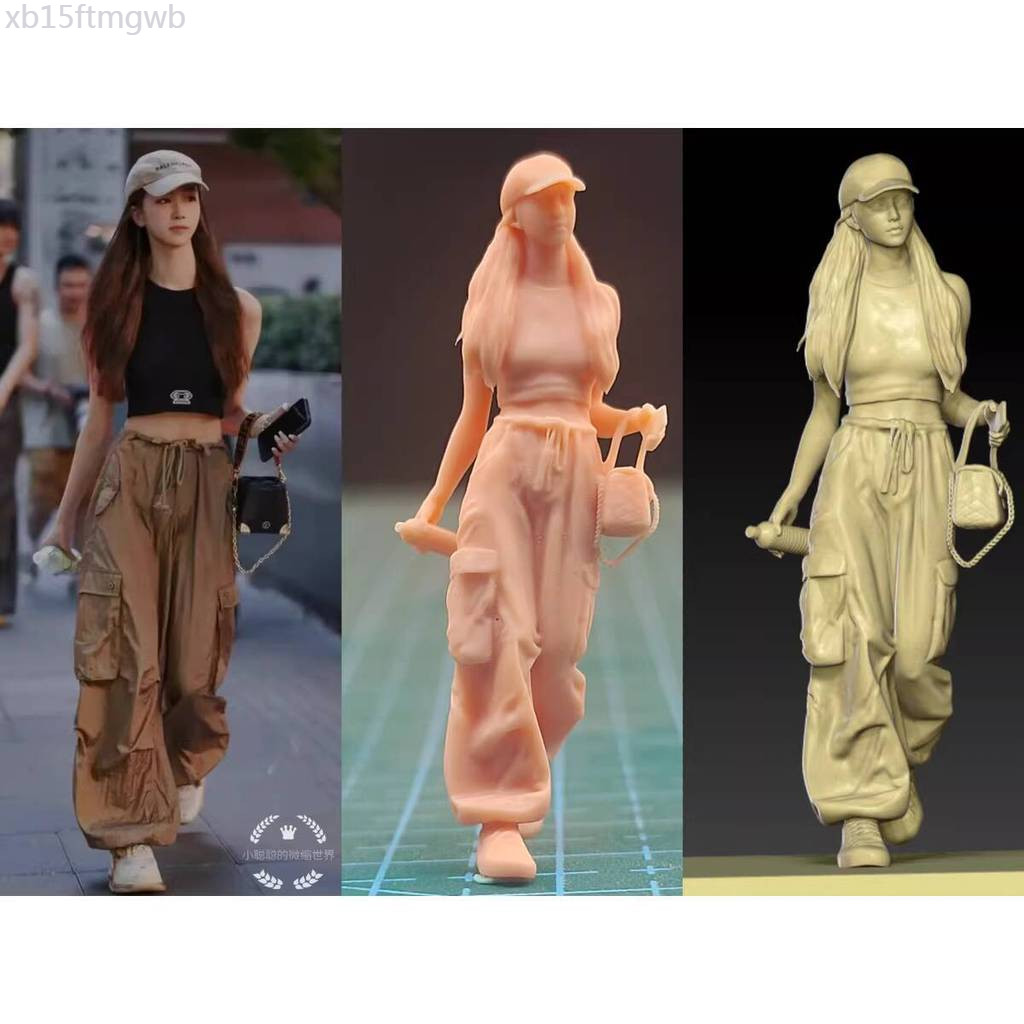 [GIÁ SỐC] Mô hình búp bê thời trang đường phố MN101, tỷ lệ 1:64, bàn cát thu nhỏ 1:87, tượng resin