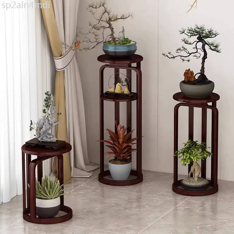 (HÀNG HOT) Giá đỡ phong cách Trung Quốc cổ điển, lưu trữ trong nhà, bonsai Chlorophytum, giá tre gỗ