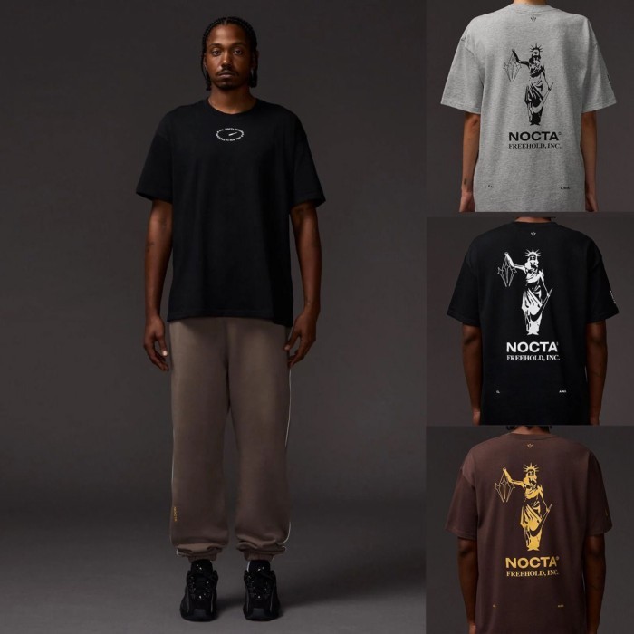 2026 Mới NOCTA Joint Series Nam Nữ Cơ Bản Áo Ngắn Tay, Cổ Tròn, Áo Thun Đa Năng