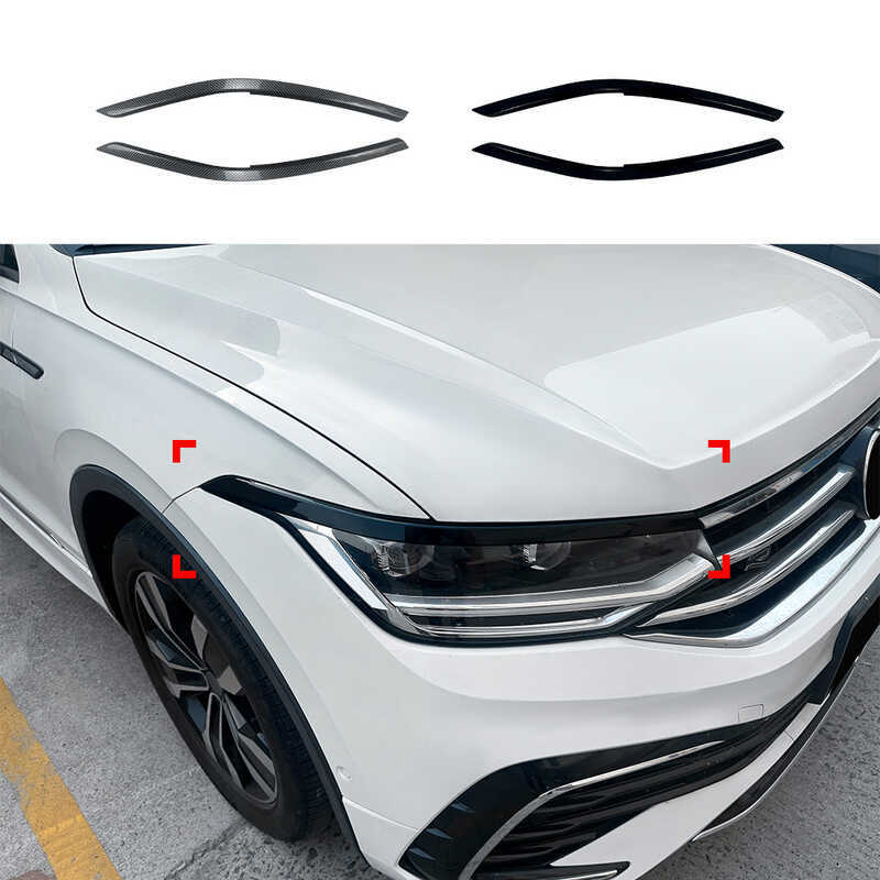 Thích hợp cho Tiguan Tiguan Tiguan MK2.5 2021-2023 Đèn Pha Lông Mày Xe Miếng Dán Sửa Đổi Ngoại Thất