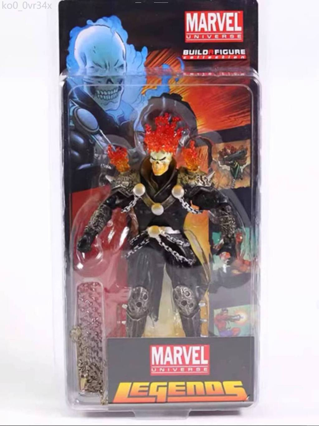 (Date mới) Đồ chơi mô hình nhân vật hành động xe máy phát sáng Marvel Ghost Rider 7inch Skull Flame